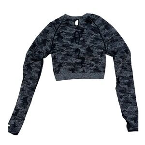 Gymshark Adapt Camo Seamless Crop Top Long Sleeve Size Small